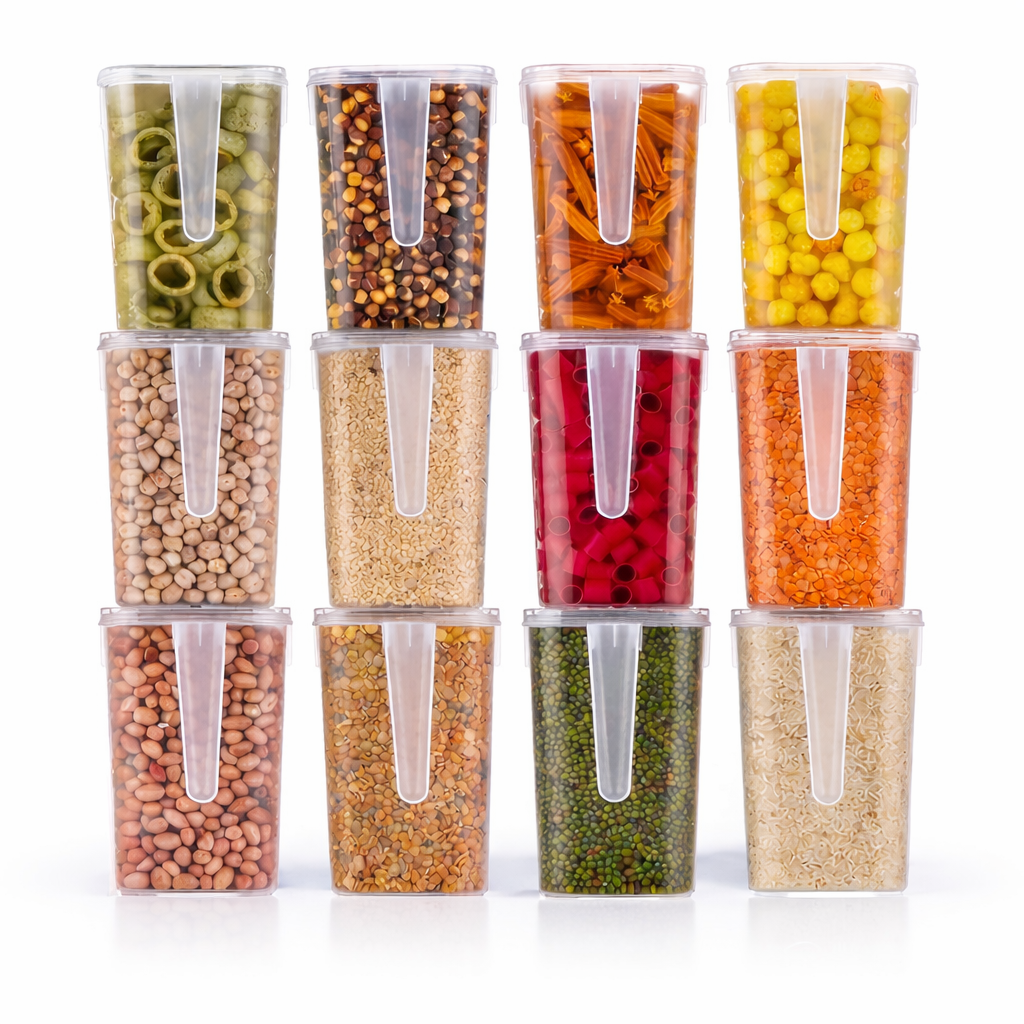 Premium Airtight Food Storage Container (915g) – BPA-Free Stackable Kitchen Organizer for Rice, Dal, Snacks & Dry Fruits